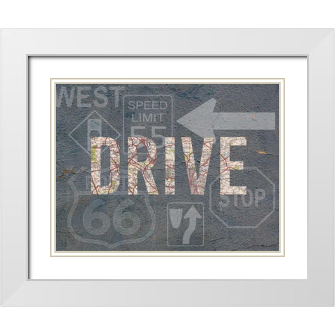 Garage Sign II White Modern Wood Framed Art Print with Double Matting by Studio W