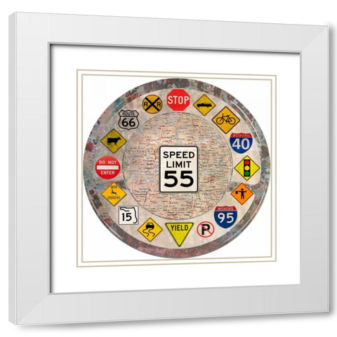 Garage Sign VI White Modern Wood Framed Art Print with Double Matting by Studio W