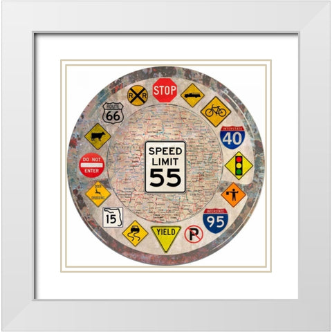 Garage Sign VI White Modern Wood Framed Art Print with Double Matting by Studio W