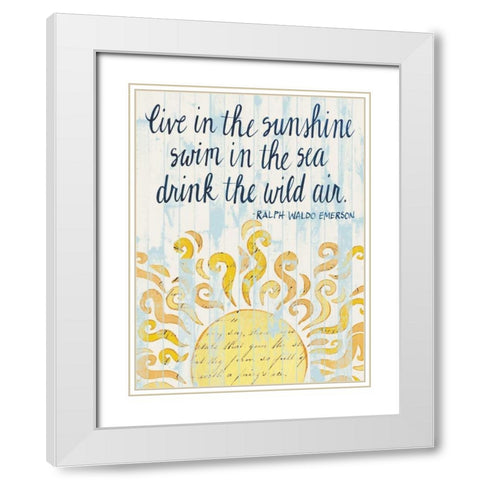 Sunny Day Words I White Modern Wood Framed Art Print with Double Matting by Popp, Grace