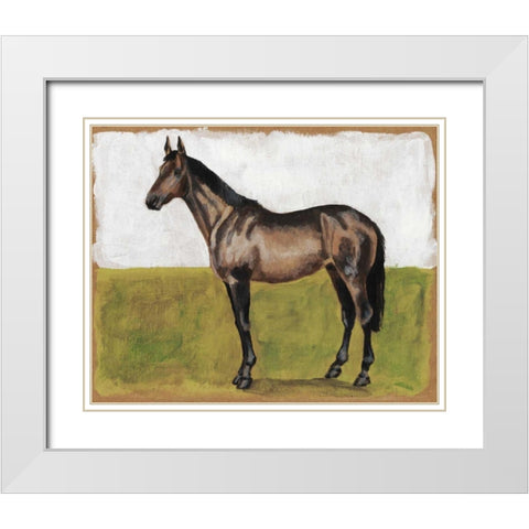 Equestrian Studies IV White Modern Wood Framed Art Print with Double Matting by McCavitt, Naomi