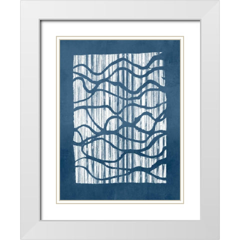 Inverse Indigo White Modern Wood Framed Art Print with Double Matting by Goldberger, Jennifer