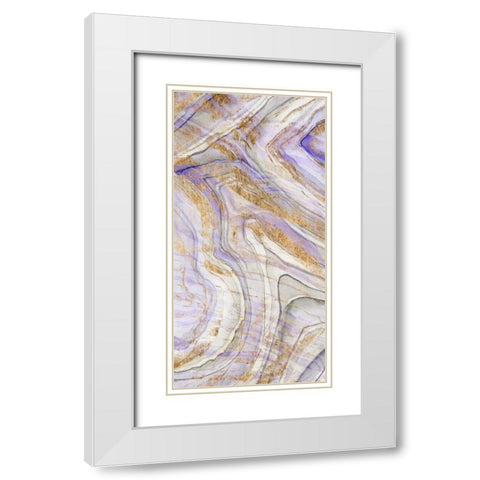 Amethyst and Gold I White Modern Wood Framed Art Print with Double Matting by Studio W
