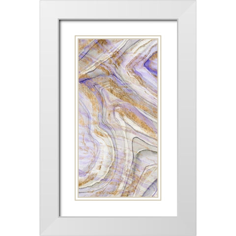 Amethyst and Gold I White Modern Wood Framed Art Print with Double Matting by Studio W