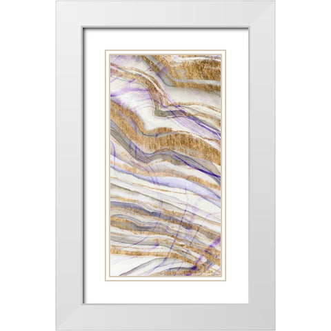 Amethyst and Gold II White Modern Wood Framed Art Print with Double Matting by Studio W