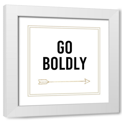 Golden Quote VI White Modern Wood Framed Art Print with Double Matting by Hambly, Anna