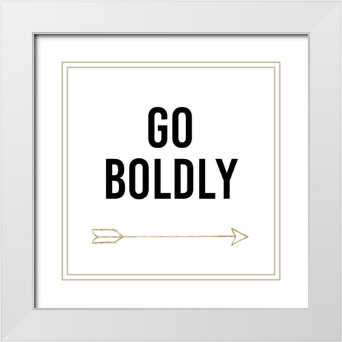 Golden Quote VI White Modern Wood Framed Art Print with Double Matting by Hambly, Anna