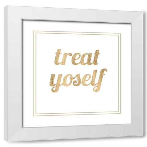 Golden Quote IX White Modern Wood Framed Art Print with Double Matting by Hambly, Anna