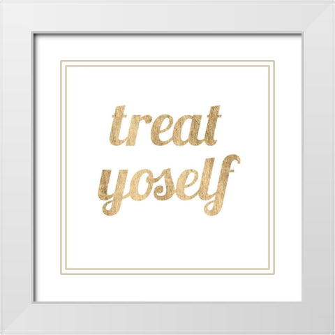 Golden Quote IX White Modern Wood Framed Art Print with Double Matting by Hambly, Anna
