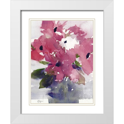Floral Between I White Modern Wood Framed Art Print with Double Matting by Dixon, Samuel