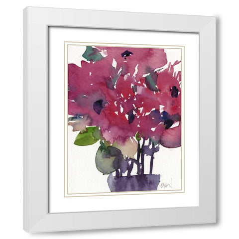 Floral Between II White Modern Wood Framed Art Print with Double Matting by Dixon, Samuel