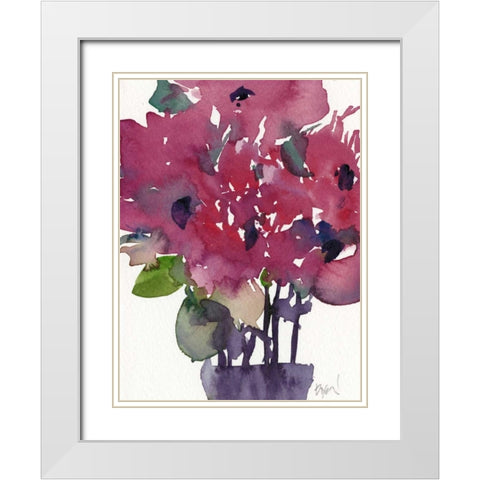 Floral Between II White Modern Wood Framed Art Print with Double Matting by Dixon, Samuel
