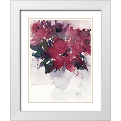 Floral Between III White Modern Wood Framed Art Print with Double Matting by Dixon, Samuel