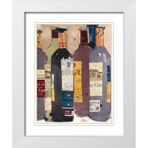Red Wine Tasting II White Modern Wood Framed Art Print with Double Matting by Dixon, Samuel