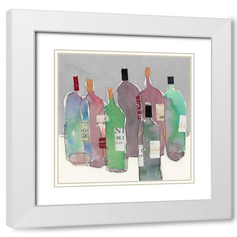Wine Party II White Modern Wood Framed Art Print with Double Matting by Dixon, Samuel