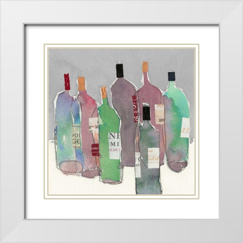 Wine Party II White Modern Wood Framed Art Print with Double Matting by Dixon, Samuel