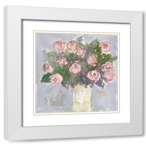 Watercolor Bouquet II White Modern Wood Framed Art Print with Double Matting by Dixon, Samuel