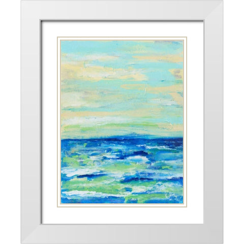 Emilys Waters I White Modern Wood Framed Art Print with Double Matting by Brewington, Olivia
