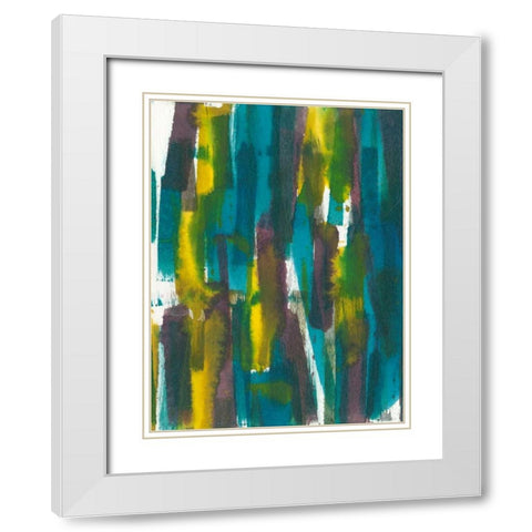 Dashes II White Modern Wood Framed Art Print with Double Matting by Fuchs, Jodi