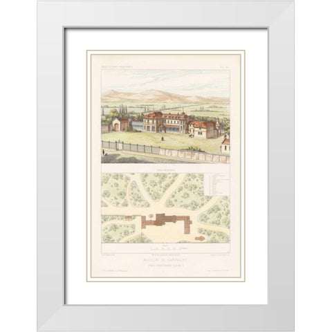 Habitations Modernes I White Modern Wood Framed Art Print with Double Matting by Morel, A.