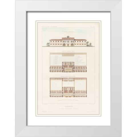 Habitations Modernes II White Modern Wood Framed Art Print with Double Matting by Morel, A.