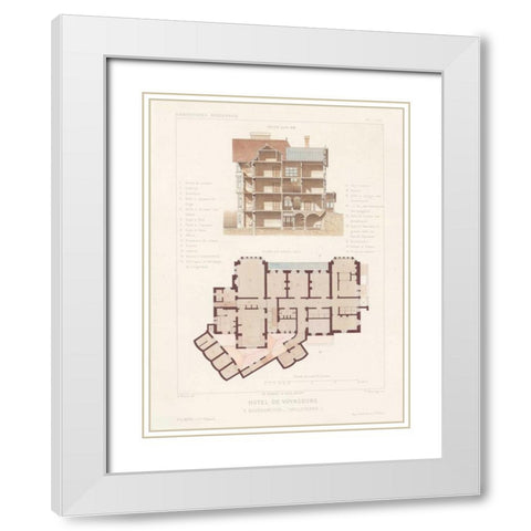 Habitations Modernes VI White Modern Wood Framed Art Print with Double Matting by Morel, A.