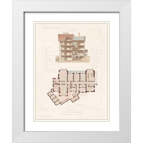 Habitations Modernes VI White Modern Wood Framed Art Print with Double Matting by Morel, A.