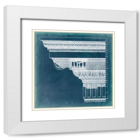 Capital Blueprint I White Modern Wood Framed Art Print with Double Matting by Vision Studio