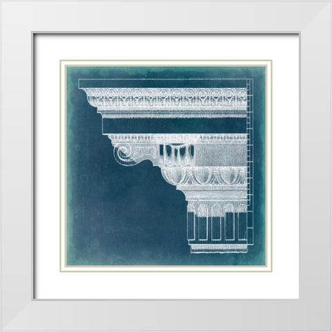 Capital Blueprint I White Modern Wood Framed Art Print with Double Matting by Vision Studio