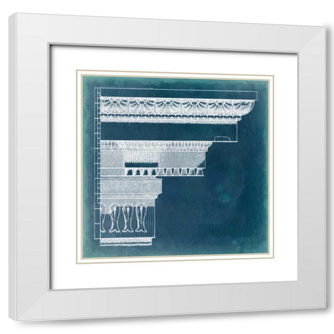 Capital Blueprint II White Modern Wood Framed Art Print with Double Matting by Vision Studio