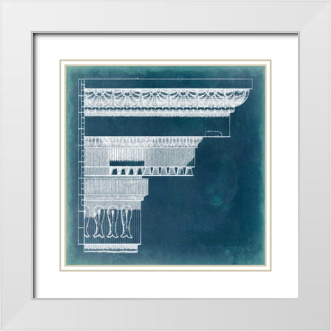 Capital Blueprint II White Modern Wood Framed Art Print with Double Matting by Vision Studio