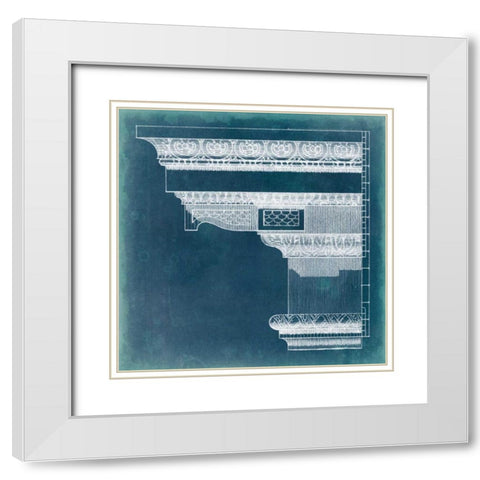 Capital Blueprint III White Modern Wood Framed Art Print with Double Matting by Vision Studio