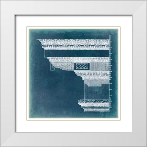 Capital Blueprint III White Modern Wood Framed Art Print with Double Matting by Vision Studio