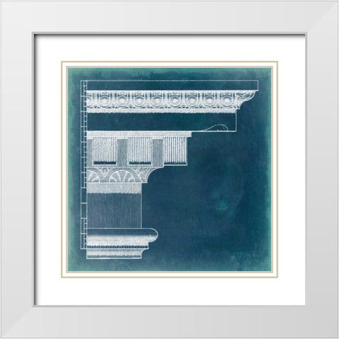 Capital Blueprint IV White Modern Wood Framed Art Print with Double Matting by Vision Studio