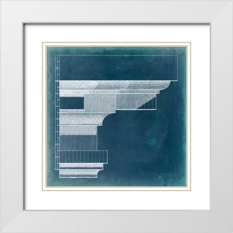 Capital Blueprint VI White Modern Wood Framed Art Print with Double Matting by Vision Studio