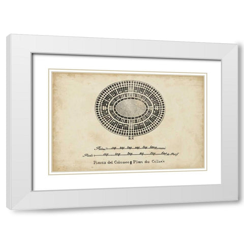 Plan for the Colosseum White Modern Wood Framed Art Print with Double Matting by Unknown