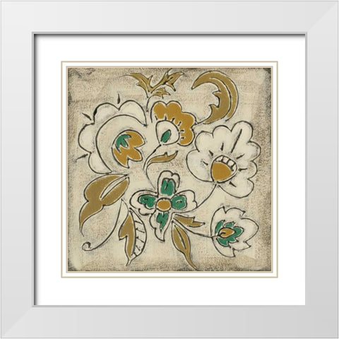 Earthenware Floral III White Modern Wood Framed Art Print with Double Matting by Zarris, Chariklia