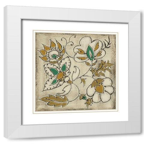 Earthenware Floral IV White Modern Wood Framed Art Print with Double Matting by Zarris, Chariklia