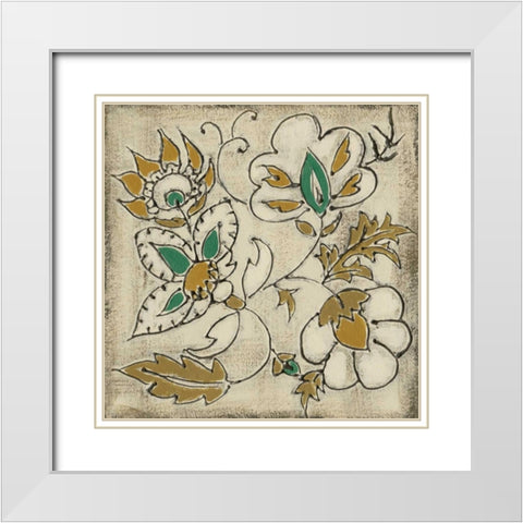 Earthenware Floral IV White Modern Wood Framed Art Print with Double Matting by Zarris, Chariklia