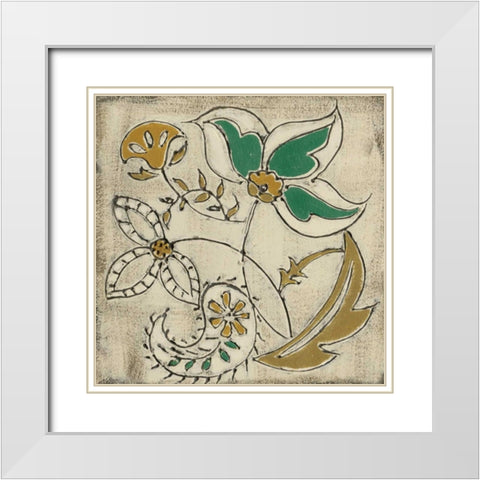 Earthenware Floral VI White Modern Wood Framed Art Print with Double Matting by Zarris, Chariklia