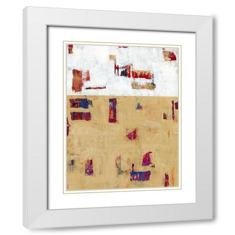 Patches III White Modern Wood Framed Art Print with Double Matting by OToole, Tim