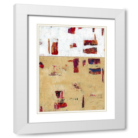 Patches IV White Modern Wood Framed Art Print with Double Matting by OToole, Tim