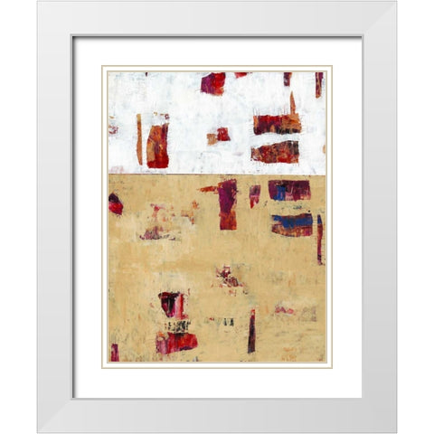 Patches IV White Modern Wood Framed Art Print with Double Matting by OToole, Tim