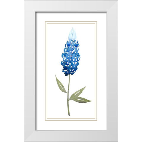 Blue Bonnets II White Modern Wood Framed Art Print with Double Matting by Popp, Grace