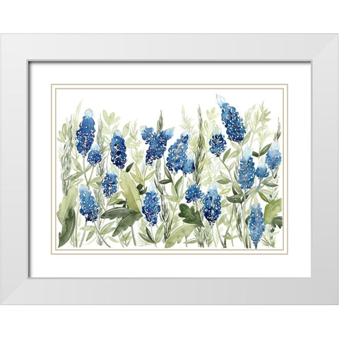 Blue Bonnets III (ASH) White Modern Wood Framed Art Print with Double Matting by Popp, Grace