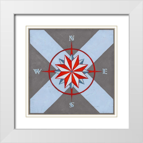 Nautical Graphic I White Modern Wood Framed Art Print with Double Matting by Vess, June Erica