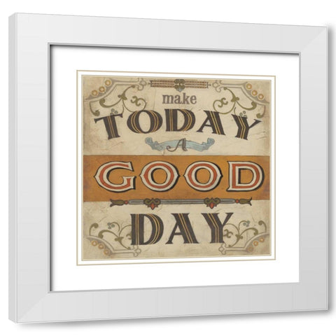 Retro Inspirations II White Modern Wood Framed Art Print with Double Matting by Vess, June Erica