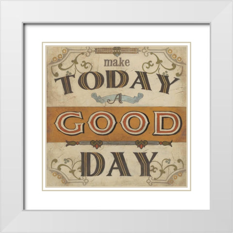 Retro Inspirations II White Modern Wood Framed Art Print with Double Matting by Vess, June Erica