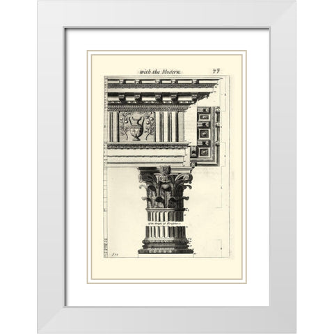 Custom Ancient Architecture VII White Modern Wood Framed Art Print with Double Matting by Evelyn, John