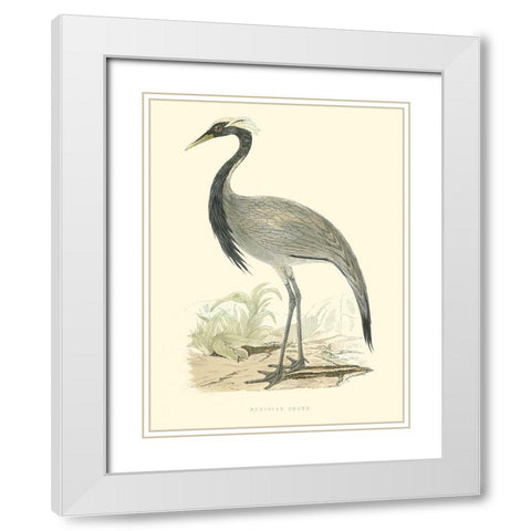 Small Morris Crane II White Modern Wood Framed Art Print with Double Matting by Morris